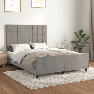 Bedframe zonder matras 140x200 cm fluweel lichtgrijs