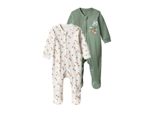lupilu 2 Baby pyjama&apos;s (Groen/wit, 74/80)