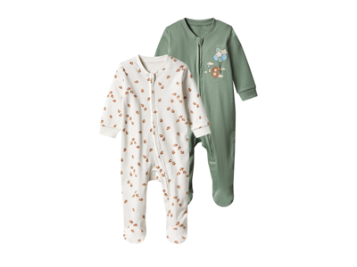 lupilu 2 Baby pyjama&apos;s (Groen/wit, 50/56)