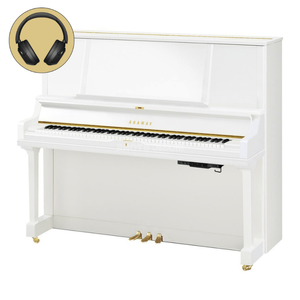 Yamaha YUS5 SH3 PWH messing silent piano (wit hoogglans)