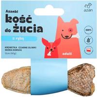 AZANKI Bot met garnaal en zwarte olijven in kabeljauwhuid in de vorm van een vis - hondensnack - 12 cm