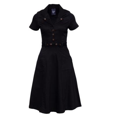 Queen Kerosin Workwear Swing Dress Black-L