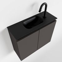 Toiletmeubel Mondiaz Ture | 60 cm | Meubelkleur Dark grey | Eden wastafel Urban Midden | 1 kraangat