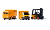 Siku DHL logistiek geschenkset inclusief vrachtwagen heftruck bezorgwagen pallets en pakketten metaal/kunststof geel bewegende onderdelen - thumbnail