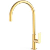 Wastafelkraan Tres Loft | Opbouw | Draaibare uitloop | Mengkraan | Hoog model | 1-hendel | Rond | 24k Goud mat