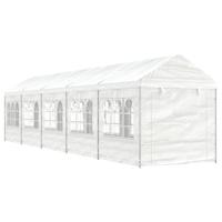 Prieel met dak 11,15x2,28x2,69 m polyetheen wit