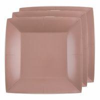 Santex feest bordjes vierkant rose goud - karton - 10x stuks - 23 cm   -