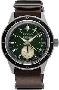 Seiko SSA451J1 Horloge Presage Automaat staal-leder zilverkleurig-bruin 40,8 mm