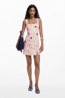 Korte jurk met bandjes - RED - M