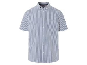 LIVERGY Heren overhemd (blauw/wit/strepen, XL)