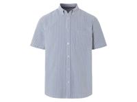 LIVERGY Heren overhemd (blauw/wit/strepen, XL)