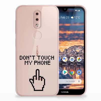Nokia 4.2 Silicone-hoesje Finger Don't Touch My Phone Nokia 4.2 Silicone-hoesje Finger Don't Touch My Phone