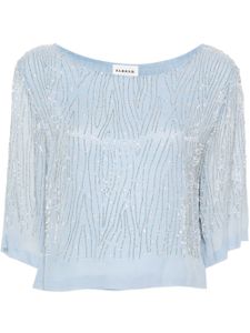 P.A.R.O.S.H. blouse à ornements en perles - Bleu