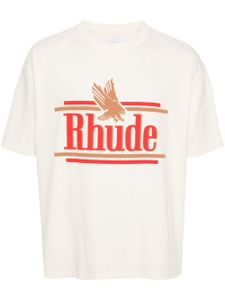 RHUDE t-shirt en coton à logo imprimé - Tons neutres