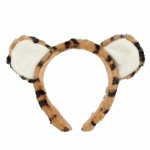 Pluche tijger diadeem - met oortjes - 15 cm - hoofdband - Carnaval