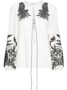 Dorothee Schumacher blouse en lin à broderies - Blanc