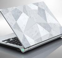 Stickers voor laptop Eenvoudig grijs driehoekig marmer - thumbnail