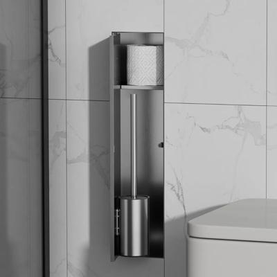 Toiletborstelset SaniClear Hide | Inbouw | Met rolhouder | RVS