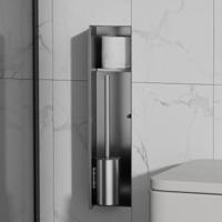 Toiletborstelset SaniClear Hide | Inbouw | Met rolhouder | RVS