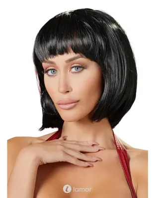 * COTTELLI Zwarte boblijn pruik kort, CC0772127