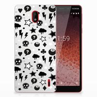 Silicone Back Case Nokia 1 Plus Silver Punk - thumbnail