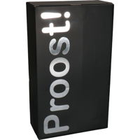 Flesdoos | Proost! | golfkarton | 2 flessen | 95x330mm | zwart/zilver | 100 stuks
