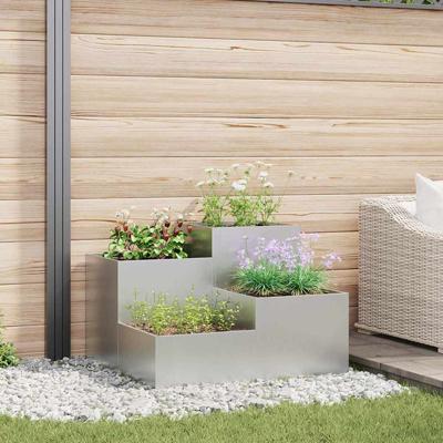 Tuin Bloempot Zilver 100 x 100 x 60 cm Gegalvaniseerd staal