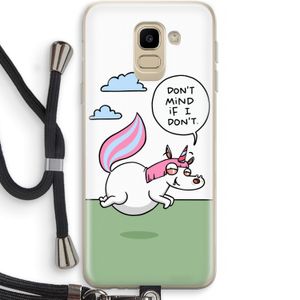Unicorn: Samsung Galaxy J6 (2018) Transparant Hoesje met koord