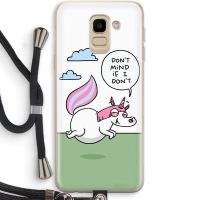 Unicorn: Samsung Galaxy J6 (2018) Transparant Hoesje met koord