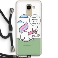Unicorn: Samsung Galaxy J6 (2018) Transparant Hoesje met koord