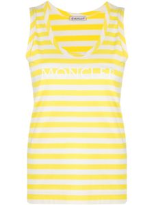 Moncler débardeur rayé à logo imprimé - Jaune