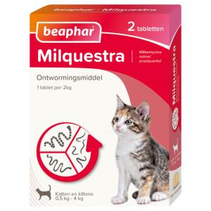Beaphar Milquestra Ontwormingsmiddel kleine kat en kitten 4 tabletten
