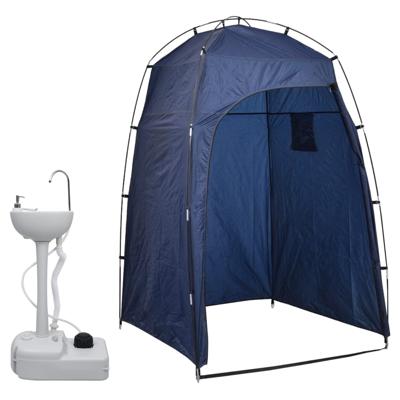 Kampeerwasbak met tent draagbaar 20 L