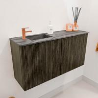 Toiletmeubel Mondiaz Joya Dlux | 80 cm | Meubelkleur Shadow | Faye wastafel Sombra Wasbak Links | 1 kraangat