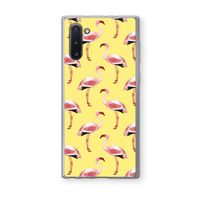 Flamingo's geel: Samsung Galaxy Note 10 Transparant Hoesje