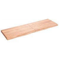 vidaXL Tafelblad 160x50x(2-6)cm behandeld massief eikenhout lichtbruin - thumbnail