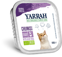 Yarrah natvoer kat kuipje Chunks graanvrij bio kip & kalkoen 16x100gr