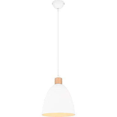 LED Hanglamp - Trion Jaguar - E27 Fitting - Rond - Mat Wit - Aluminium - Tot 40W