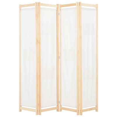 Kamerscherm met 4 panelen 160x170x4 cm stof crème