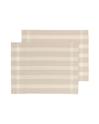 HEMA Placemats Geweven Plastic 35x45 Beige Met Strepen - 2 Stuks (zand)