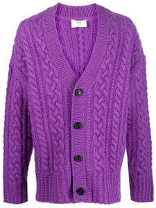 AMI Paris cardigan en maille torsadée à effet d'épaules descendues - Violet