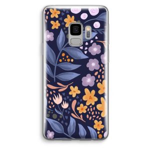 Flowers with blue leaves: Samsung Galaxy S9 Transparant Hoesje