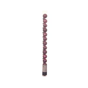 Mini kerstballen - 14x st - lippenstift roze - D3 cm - kunststof - kerstversiering