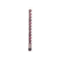 Mini kerstballen - 14x st - lippenstift roze - D3 cm - kunststof - kerstversiering - thumbnail