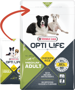 Versele Laga Opti Life adult medium hondenvoer 12,5 kg