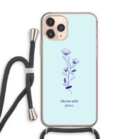Bloom with grace: iPhone 11 Pro Transparant Hoesje met koord