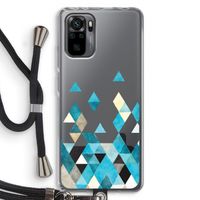 Gekleurde driehoekjes blauw: Xiaomi Redmi Note 10 Pro Transparant Hoesje met koord