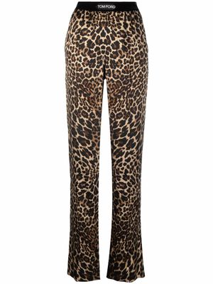 TOM FORD pantalon droit à imprimé léopard - Tons neutres