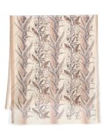 ETRO écharpe frangée à fleurs - Marron