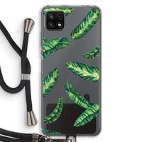Lange bladeren: Samsung Galaxy A22 5G Transparant Hoesje met koord